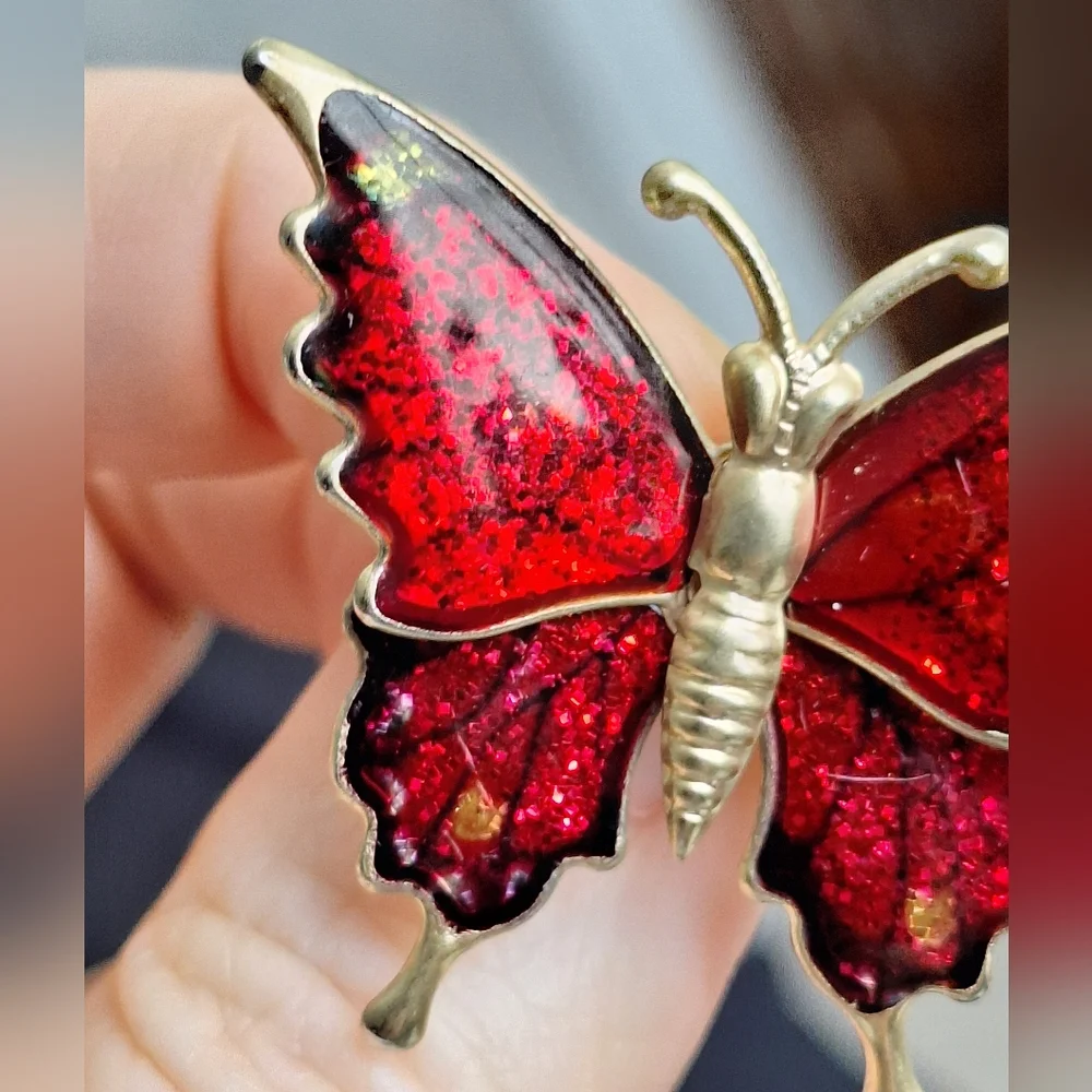 Red Butterfly Brooch